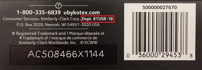 UByKotex Bar Code